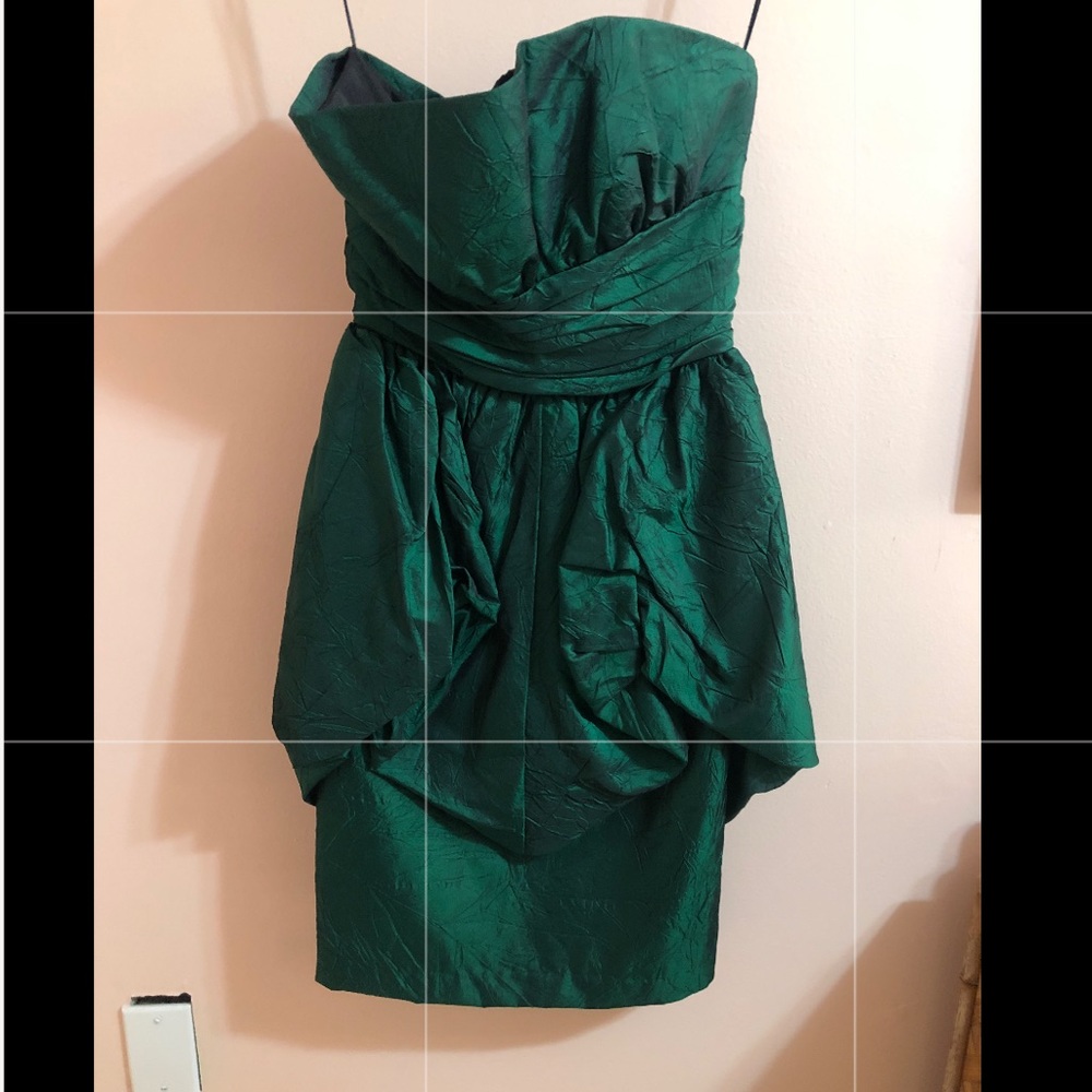 Vintage green strapless dress by Mike Benet